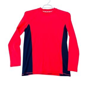 Spicy Tuna Mens Rash Guard XL orange Navy Blue Long Sleeve Swim Shirt NEW